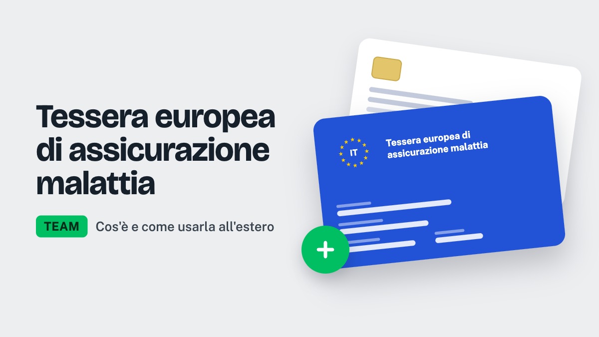 Tessera europea di assicurazione malattia (TEAM): illustrazione della tessera sanitaria con le stelle dell'Unione europea